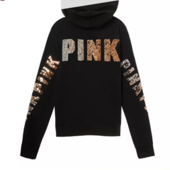 VS PINK OMBRÉ BLING HOODIE / BLING YOGA PANTS OUTFIT SET S - Picture 3 of 11